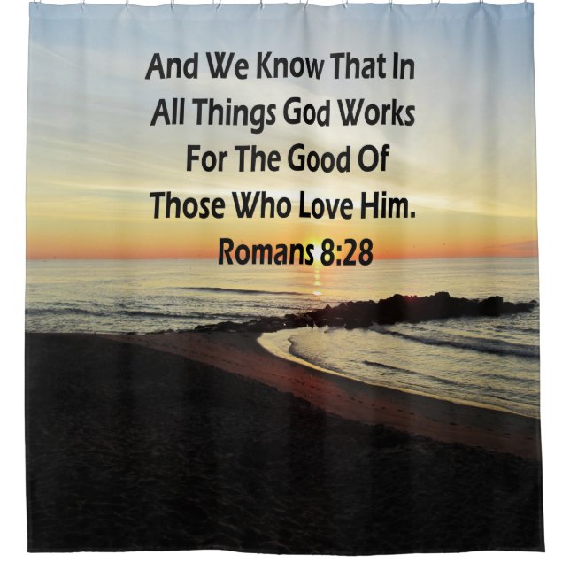 CORTINA PARA BOX ROMANOS SUNRISE 8:28 SCRIPTURE VERSE (Frente)