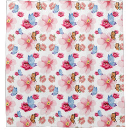 Cortina Para Box Romantic flowers in English cottage garden