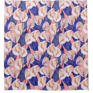 Cortina Para Box Romântica Peace Lily Pattern