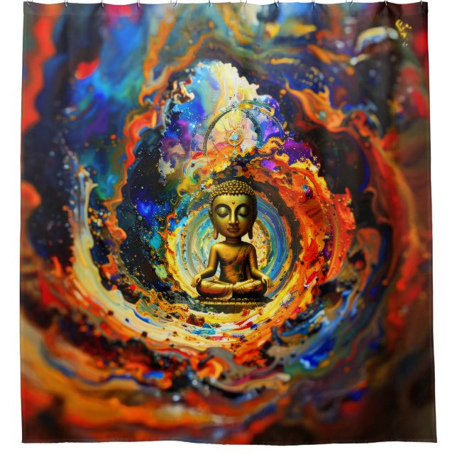Cortina Para Box Rorschach style Buddha 80x60 001 (Frente)