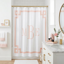 Rosa Bege e Branco Chave Grega | Monogramado