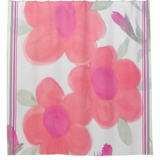 Cortina Para Box Rosa Brilhante Com Verde