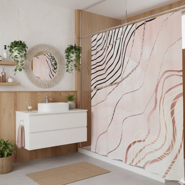 Cortina Para Box Rosa-Dourado-rosa-menina-branca-boêmia (Criador carregado)