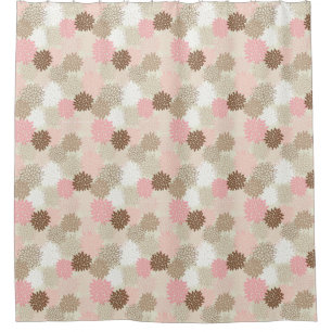 Cortina Para Box Rosa e teste padrão da mãe de Brown