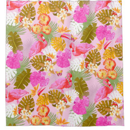 Cortina Para Box Rosa Flamingo Garden