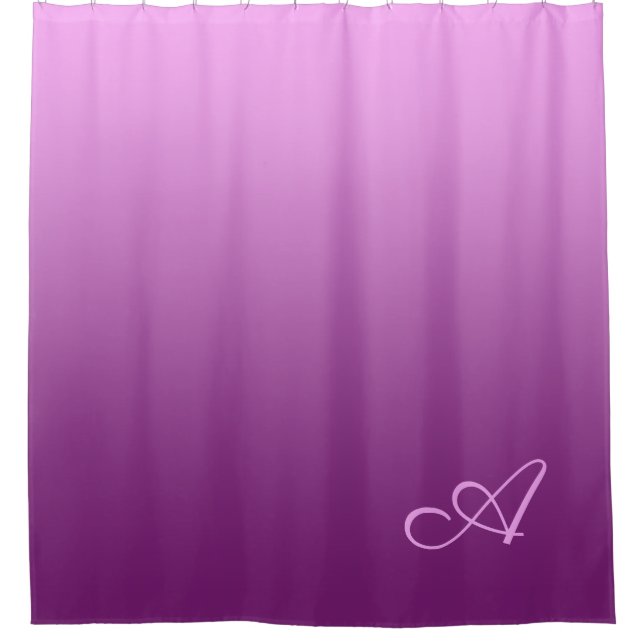 Cortina Para Box Rosa Gradiente com Monograma Personalizado (Frente)