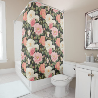 Cortina Para Box Rosa Haven Vintage Pastel Floral Encantado