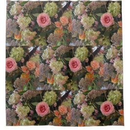 Cortina Para Box Rosa Hydrangea Buquê