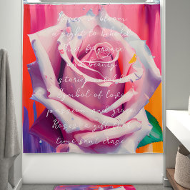 Cortina Para Box Rosa Rosa Bold Em Flor Poema Boêmio Artsy