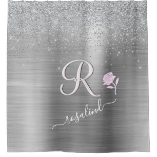Cortina Para Box Rosa Rosa Rosa Cor-de-rosa, personalizada da Cinza