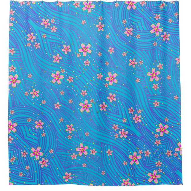 Cortina Para Box rosa roxo e azul (Frente)