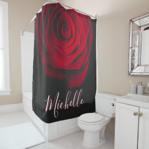 Cortina Para Box Rosa vermelha monográfica personalizada fotografia
