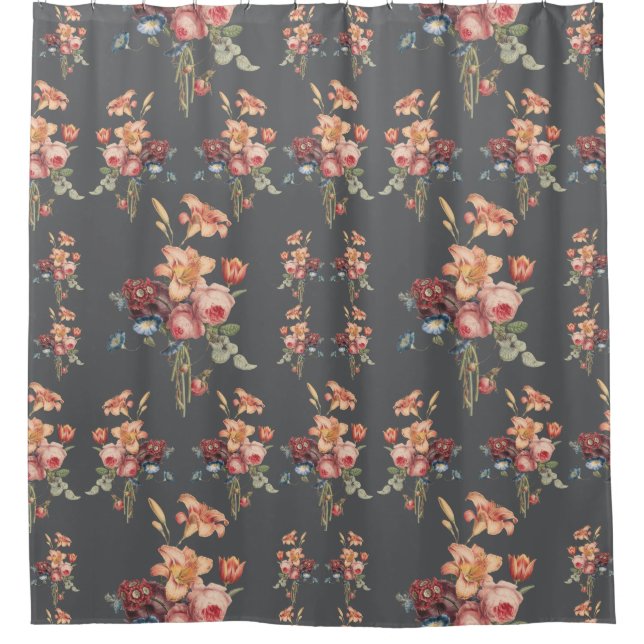 Cortina Para Box Rosa vitoriano e Buquê Lily (Frente)