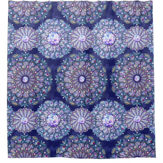 Cortina Para Box Rosace Azul (Frente)