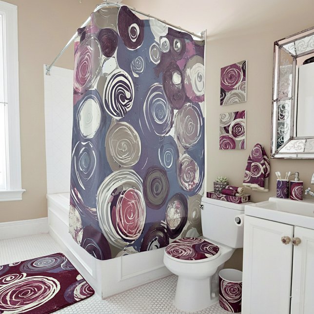 Cortina Para Box Rosas abstrato de tons sem som (Criador carregado)