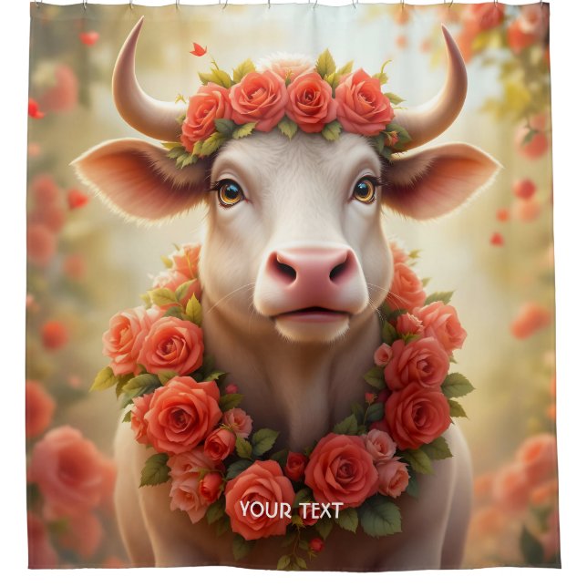 Cortina Para Box Rosas de Vaca Fantasy Linda (Frente)