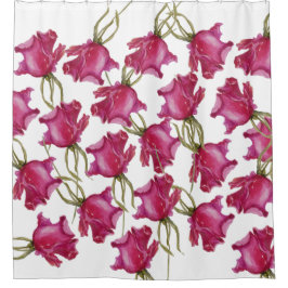 Cortina Para Box Rosas Rosa, Arte por Aquarela, pintada à mão