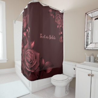 Cortina Para Box Rosas Rosa Vermelhas Flores Maroon Rustic