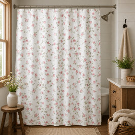 Cortina Para Box Rosas Rosa Vintage Românticas Floral Soft Farmhous