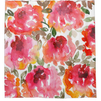 Cortina Para Box Rosas vermelhas Shabby, padrão perfeito.