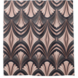 Cortina Para Box Rose Gold Romance Neo Art Deco Fan Design