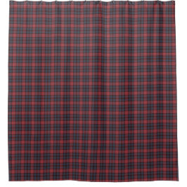 Cortina Para Box Rose Red Blue Tartan Plaid Shower Curtain