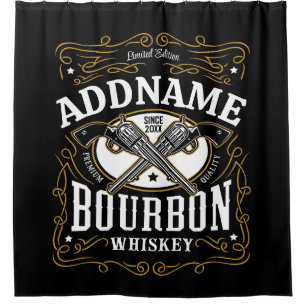 Cortina Para Box Rótulo Whiskey do Bourbon Vintage Personalizado