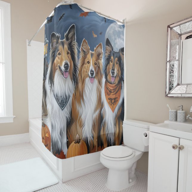 Cortina Para Box Rough Collie Halloween Spooky (In Situ)