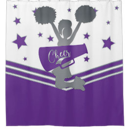 Cortina Para Box Roxo Branco Estrelas Prateadas Animam Animação de