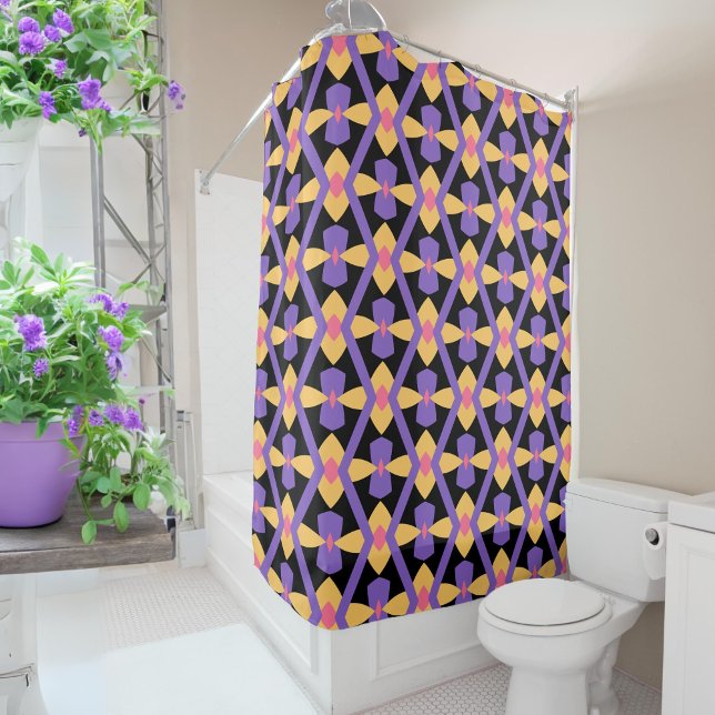 Cortina Para Box Roxo Decorativo e Amarelo (Criador carregado)