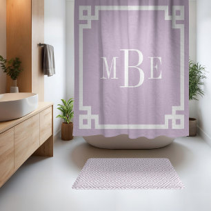 Cortina Para Box Roxo Lilás e Branco Greek Key Monogramado