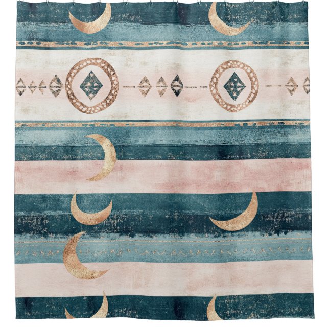 Cortina Para Box Rustic Celestial Stripe Moon Sun Earthy (10) (Frente)