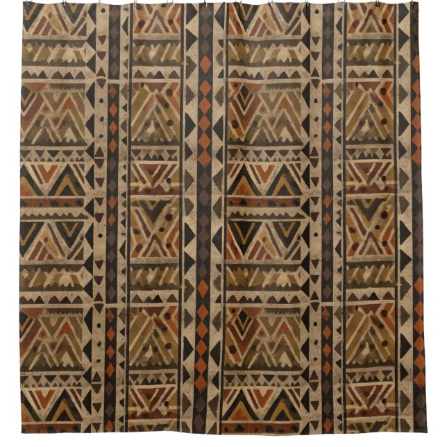 Cortina Para Box Rustic Southwestern Stripe Pattern (2) (Frente)
