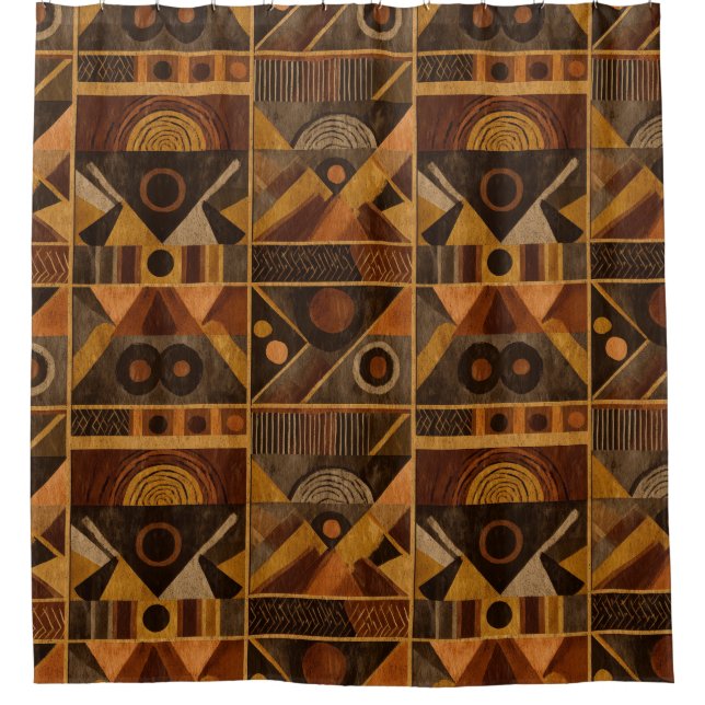 Cortina Para Box Rustic Southwestern Stripe Pattern (4) (Frente)