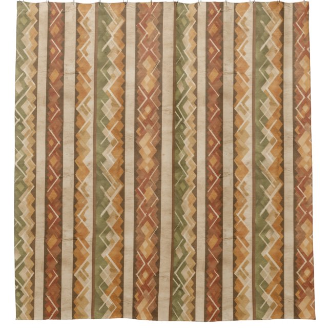 Cortina Para Box Rustic Southwestern Stripe Pattern (7) (Frente)