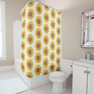 Cortina Para Box Rustic Watercolor Sunflower Patterhouse Farmhouse