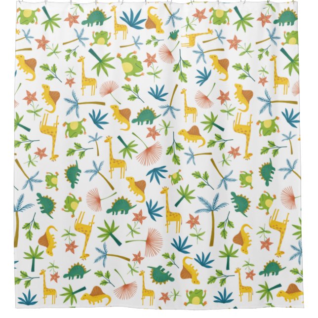Cortina Para Box Safari padrão girafa bonitinha crianças da selva l (Frente)
