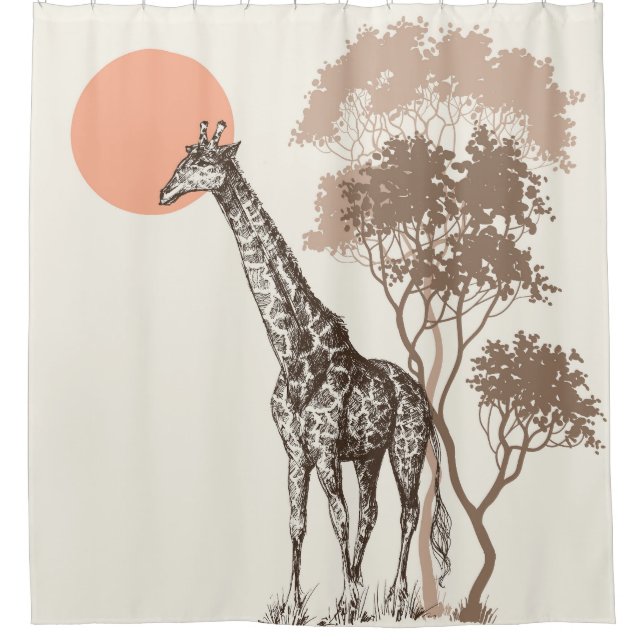 Cortina Para Box Safari Sunset Giraffe Nature Scenery (Frente)