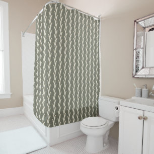 Cortina Para Box Sage Green Jagged Stripes