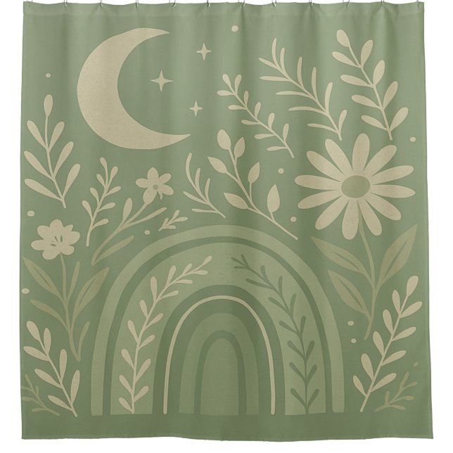 Cortina Para Box Sage Verde Boho (Frente)