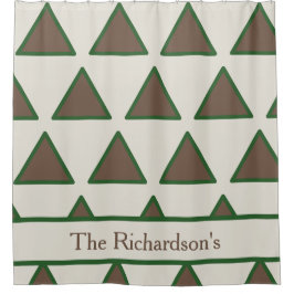 Cortina Para Box Sage Verde Personalizado Taupe Triângulo Moderno C