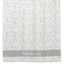 Cortina Para Box Sage Watercolor Wildflower Floral Custom Name Show