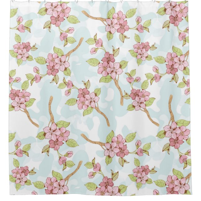 Cortina Para Box Sakura/Cereja Flor (Frente)