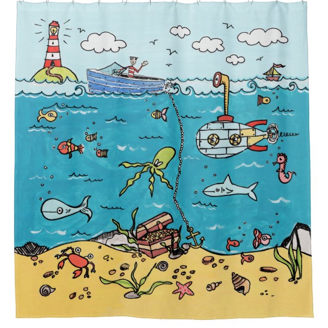 Cortina Para Box Salife Sob O Mar Náutico (Frente)