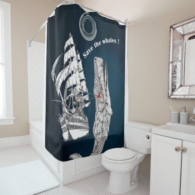 Cortina Para Box Salve as baleias (In Situ)