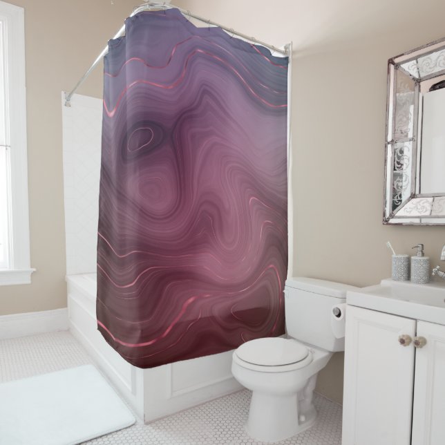 Cortina Para Box Sangria Strata | Moody Pink e Purple Luxe Agate (In Situ)