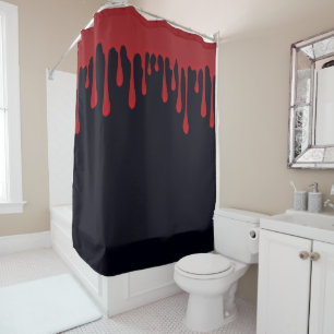 Cortina Para Box Sangue Vermelho Gotejando Preto Halloween Gotas