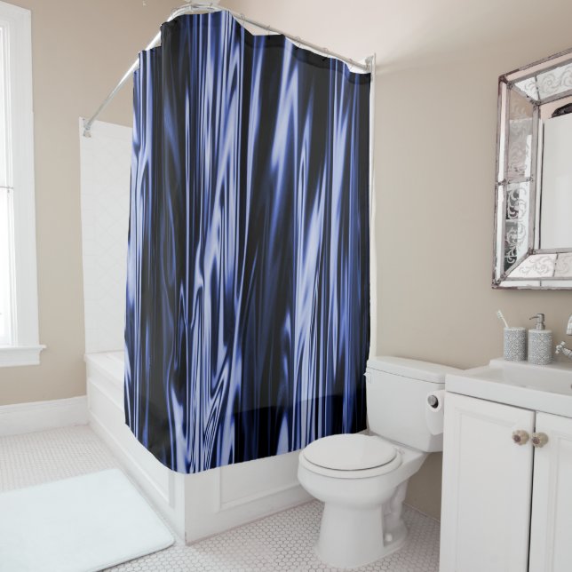 Cortina Para Box Satin Azul....... (In Situ)