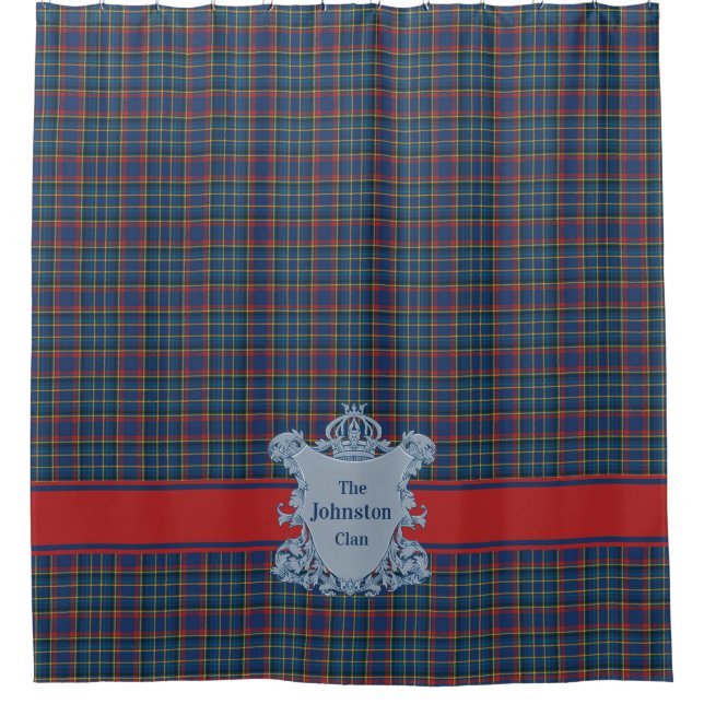 Cortina Para Box Scottish Clan Tartan Plaid, Name and Crest (Frente)
