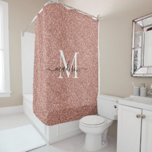 Cortina Para Box Script Monograma do Glitter Glitter Sparkle rosa D